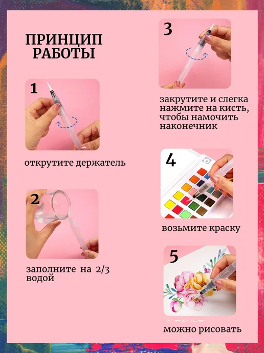 ArtBrush Store Кисти для рисования художественные круглые, вариант, фото 7