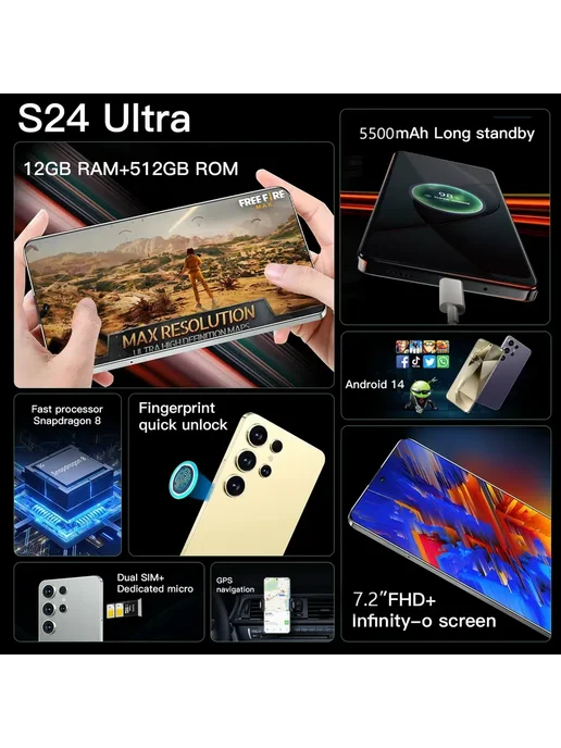 Смартфон S24 Ultra 1 12/512 ГБ, серый, фото 4