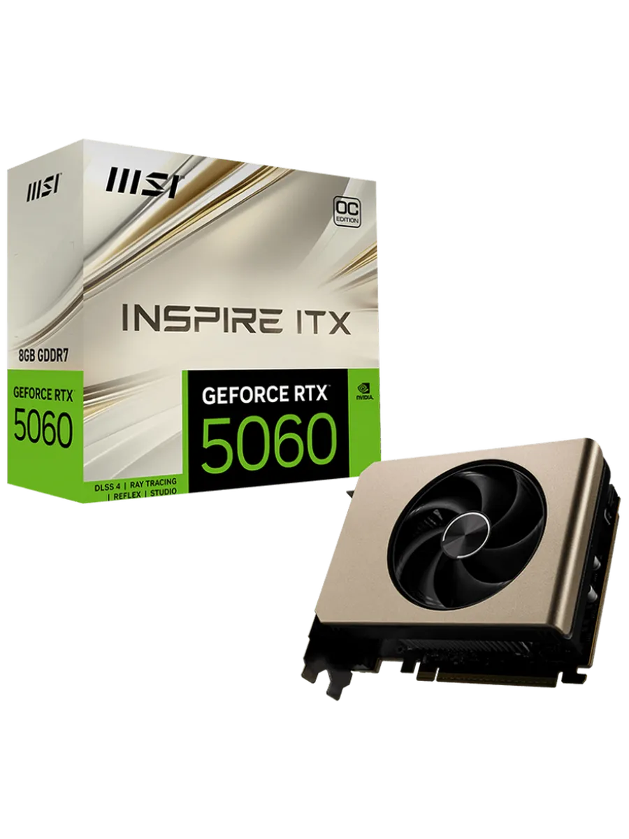 Видеокарта RTX 5060 8 ГБ RTL (RTX 5060 8G INSPIRE ITX OC) MSI 445105828 купить в интернет‑магазине Wildberries