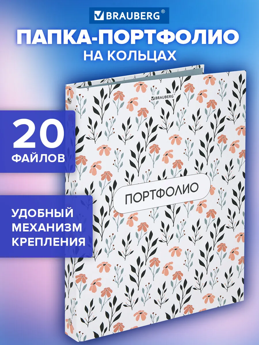 Портфолио школьника, папка А4 на кольцах, 20 файлов