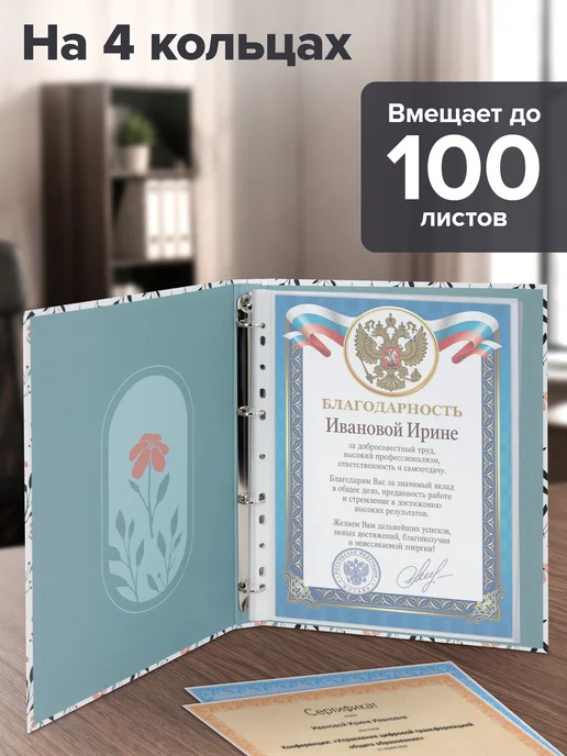 Brauberg Портфолио школьника папка А4 на кольцах для школы 20 файлов, белый, фото 2