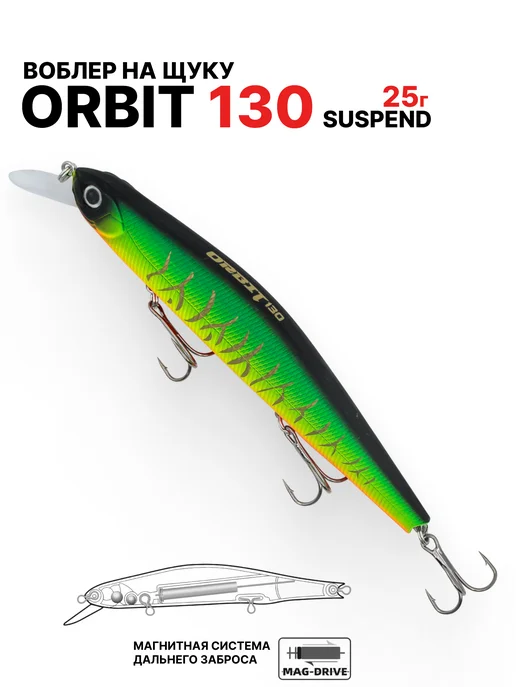 columbia fishing company Воблер на щуку Orbit 130sp, черный