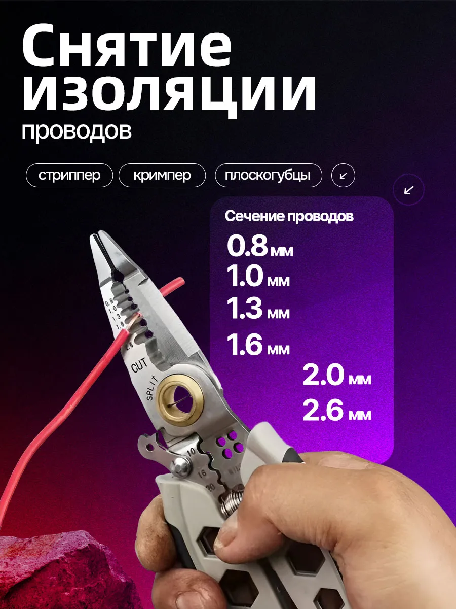 Многофункциональные плоскогубцы пассатижи строительные 16В1 — фото 3