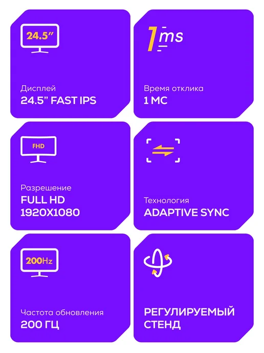 Machenike Игровой монитор MCF25F200L-W для ПК 24.5" 200 Гц, FHD, FIPS, Игровой для ПК 24.5, фото 4