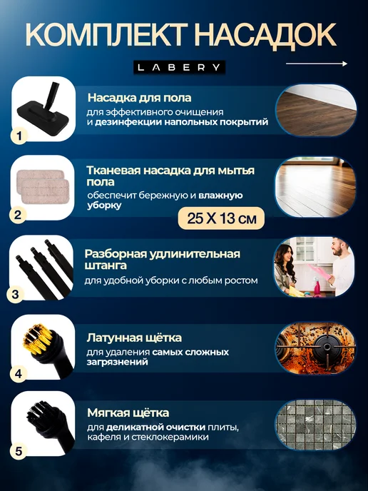 LABERY Многофункциональная паровая швабра для дома, вариант, фото 4