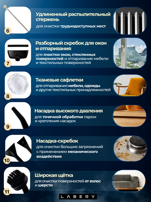 LABERY Многофункциональная паровая швабра для дома, вариант, фото 5