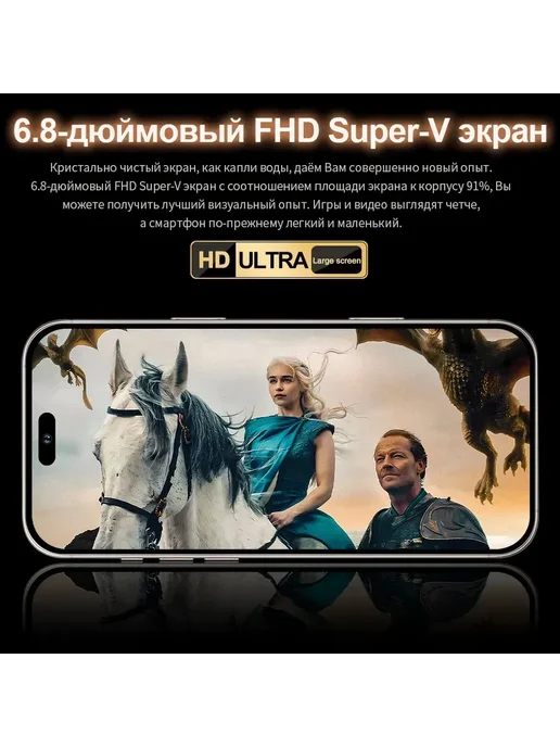 Смартфон Pro Max Iphomc 16 Pro Max 12/1024 ГБ, черный, фото 4