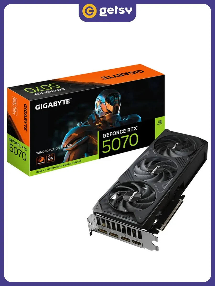 Gigabyte Видеокарта RTX 5070 WINDFORCE OC SFF 12G, 12 Гб GDDR7