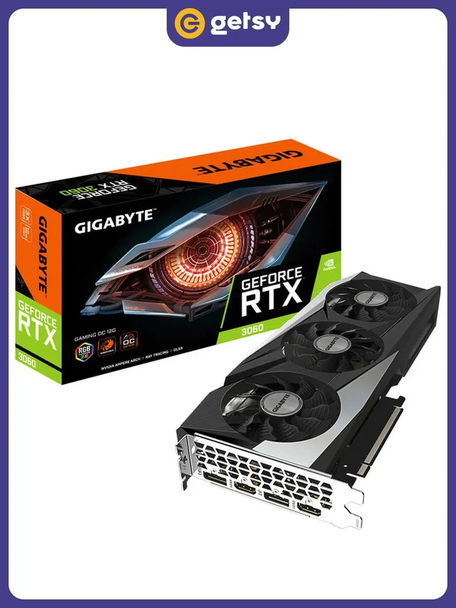 Gigabyte Видеокарта RTX 3060 GAMING OC 12G Rev 2.0, 12 ГБ