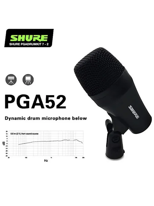 Shure PGA DRUM KIT 7 v2 набор барабанных микрофонов, черный, фото 3