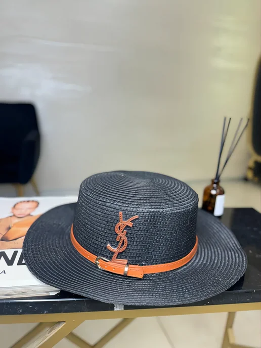 Yves Saint Laurent Пляжная шляпа летняя, черный, фото 3