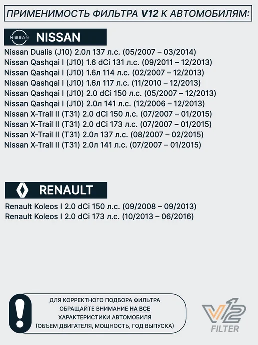V12 Воздушный фильтр NISSAN Qashqai, X-Trail 2 (T31), вариант, фото 4
