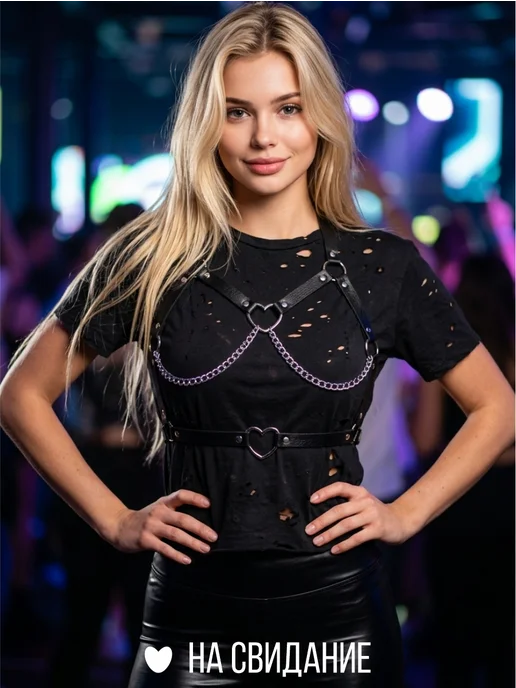 Clever belts Портупея женская на платье коричневая, черный, фото 8