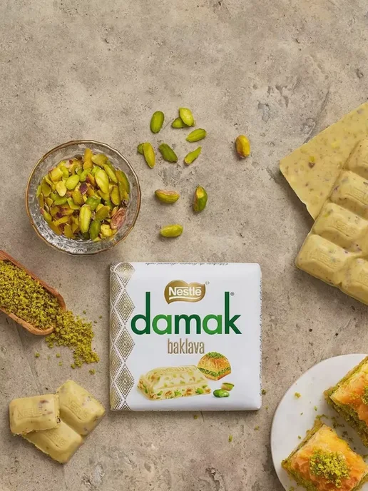 Nestle Шоколад белый с фисташками и пахлавой 3 шт по 60 гр, 2 шт, фото 4
