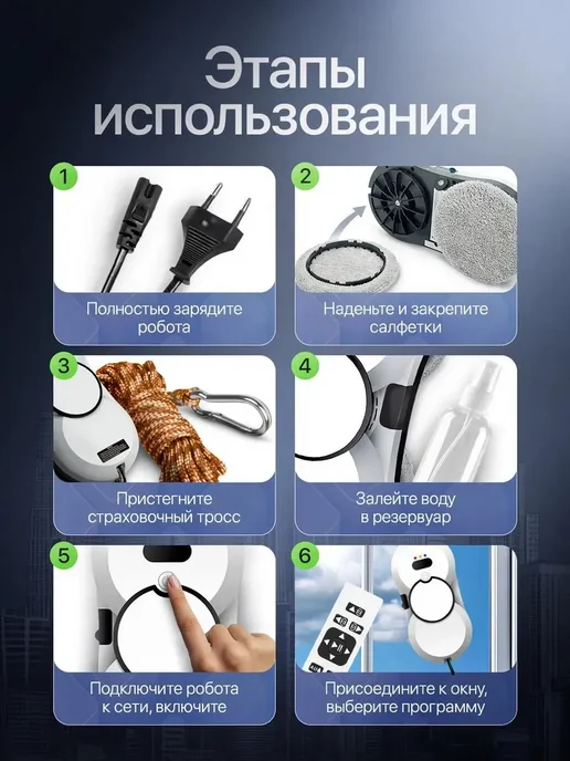 мойщик окон Мойщик робот окон с распылением, окномойщик мощный, белый, фото 5