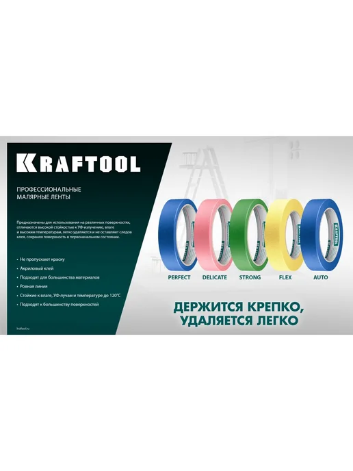 Kraftool Лента малярная 25 мм х 30 м, 30 м, фото 7
