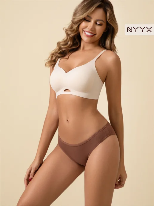NYYX Трусы женские слипы набор вискоза повседневные, бежевый, фото 5