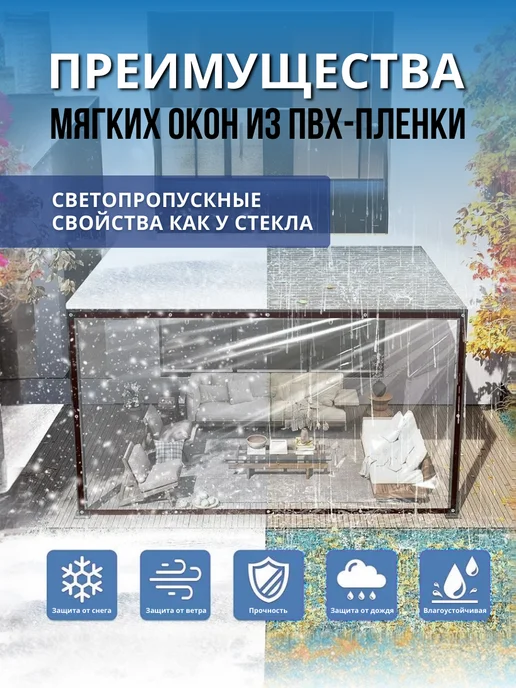 Гибкие окна Мягкое окно с 1 молнией посередине 150(ш) х 215(в) см, коричневый, фото 5