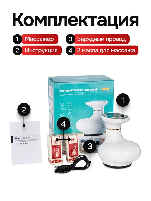 Be lite Вакуумный антицеллюлитный массажер для тела ног и ягодиц, белый, фото 8