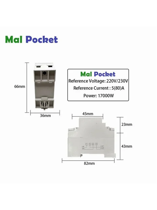 Однофазный ЖК-счетчик электроэнергии AC230V 50hz, вариант, фото 2
