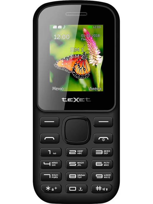 Texet Телефон кнопочный TM-130 600 мАч без камеры, Мобильный