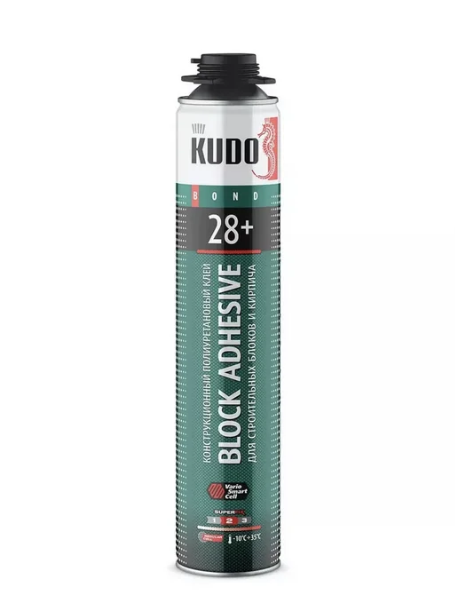 KUDO Клей-пена для строительных блоков 28+ 1000мл, 1шт, 1 л, 4 шт, фото 2
