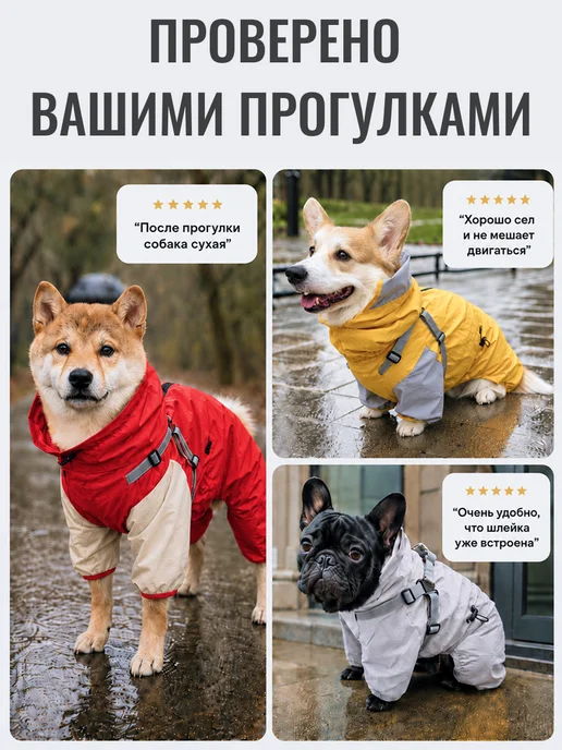 MiloPets Дождевик-комбинезон для собак средних и крупных пород, серый, фото 8