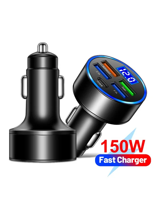 Прикуриватель в машину 4 USB 1 TypeC Зарядное устройство, вариант, фото 2