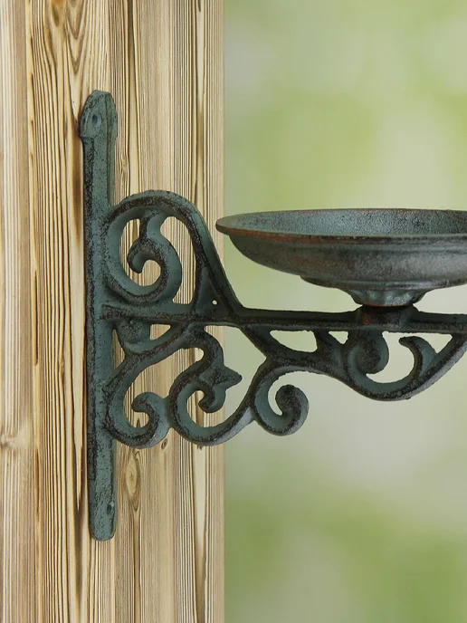 Кормушка для птиц настенная из чугуна Iron Garden Piattino, серый, фото 4