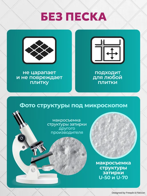 UNIS Затирка для плитки эластичная U-70 С02, 2 кг, 2 кг, фото 3