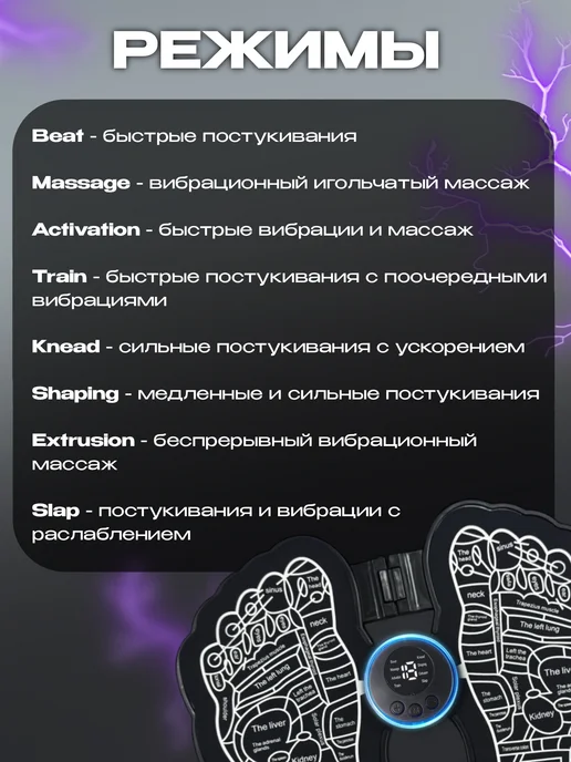 CooShop Массажер для ног электрический миостимулятор, черный, фото 7