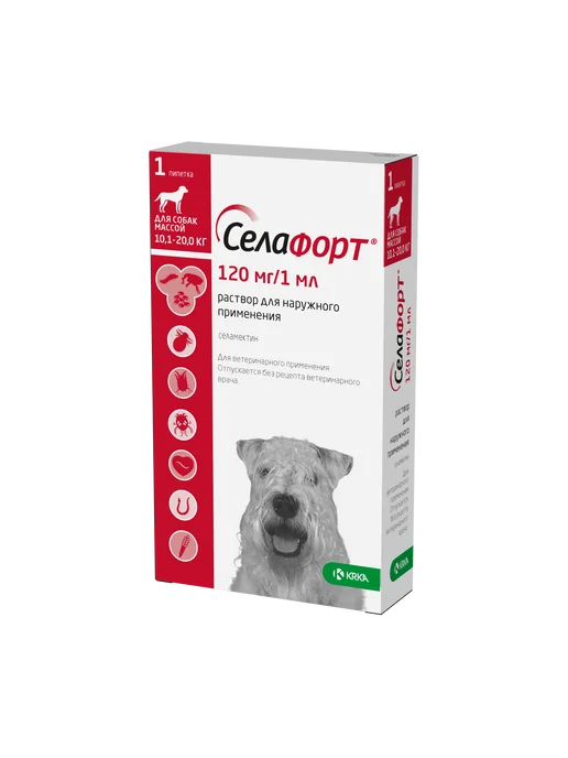 Селафорт капли для собак от 10 до 20 кг, 20 кг