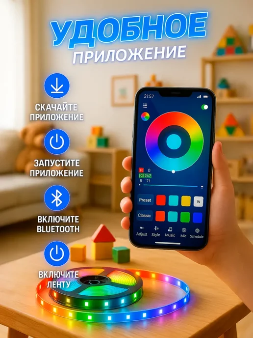 IQHOME Светодиодная лента 20 метров с пультом RGB LED, 20 м, фото 3