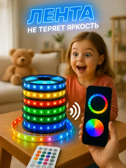 IQHOME Светодиодная лента 20 метров с пультом RGB LED, 20 м, фото 5