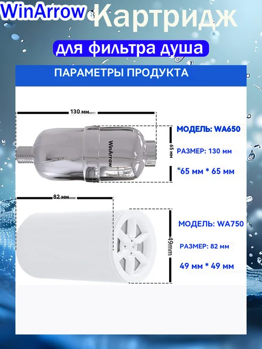 Сменный фильтрующий элемент фильтра для душа WA-750, белый, фото 2