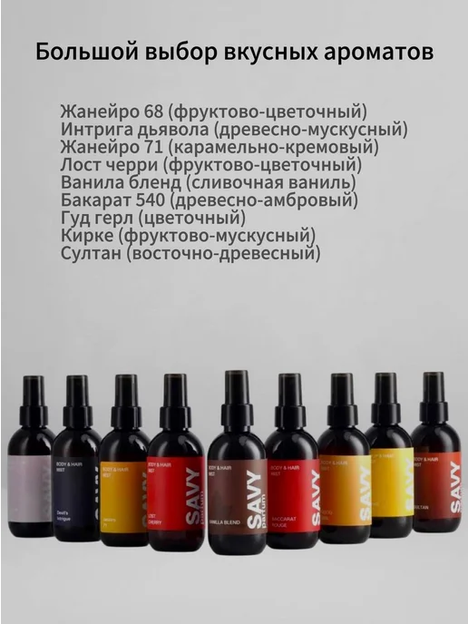 Savy Parfum Спрей-мист для тела и волос Baccarat, 150 мл, фото 8