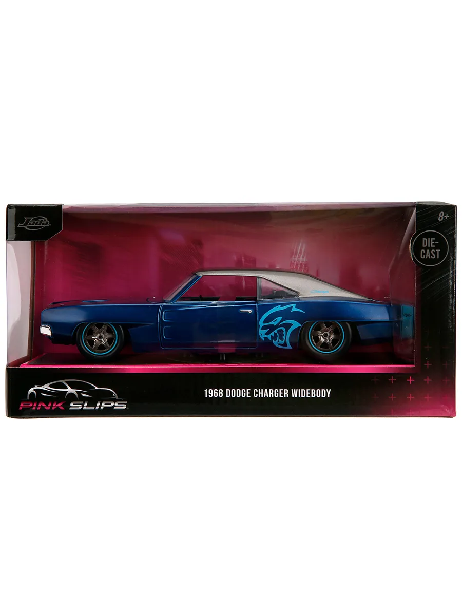 Модель Машинки 1:24 Pink Slips 1968 Dodge Charger Widebody