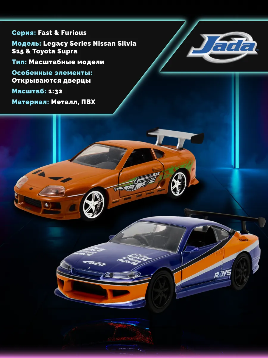 Набор машинок Форсаж 1:32 Nissan Silvia S15 & Toyota Supra