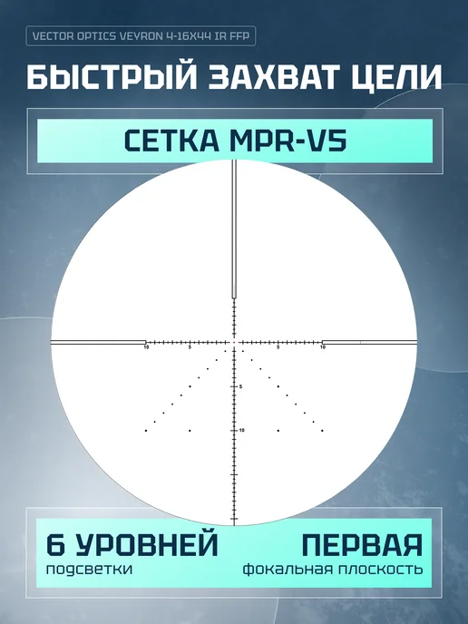 Vector Optics Оптический прицел 30мм FFP Veyron 4-16X44IR SCFF-38, вариант, фото 5