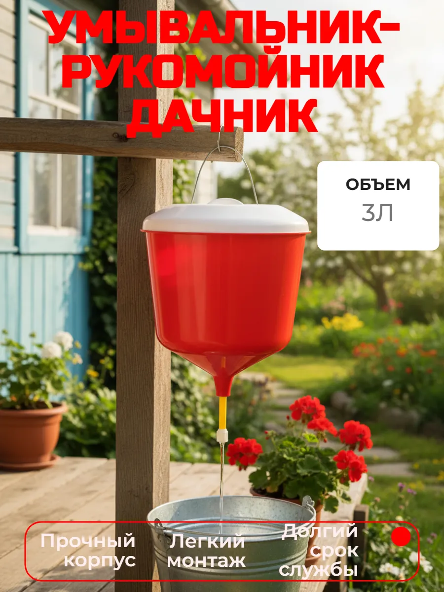 Умывальник-рукомойник, 3 л "Дачник"