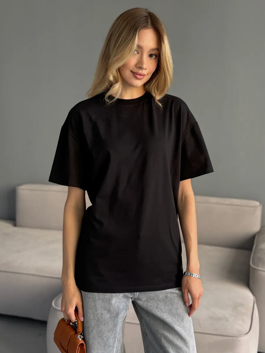 Футболка оверсайз базовая хлопок летняя