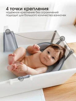 Гамак для купания новорожденных Due Bambini. Цвет серый. Вид 5.