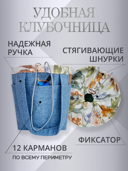 Julia Oak Клубочница для вязания, голубой, фото 3
