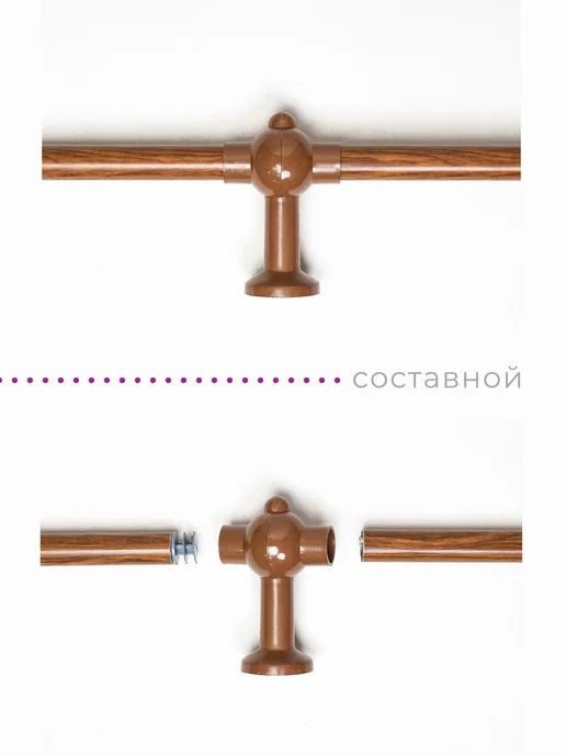 БЕЛОСТ Карниз настенный однорядный составной 150 см мод.03, белый, фото 4