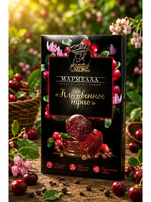 Мармеладная Сказка Мармелад Клюквенное трио 170гр, 170 г, фото 2