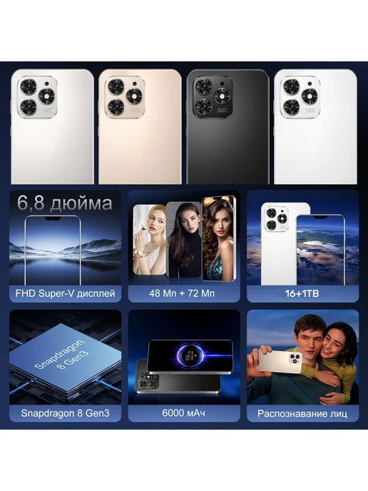 Смартфон ZUNYI A15 Pro Max 16/1024 ГБ, черный, фото 8