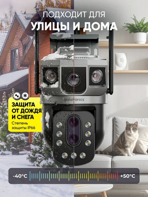 GALATRONICS Камера видеонаблюдения уличная wi-fi c оптическим зумом, белый, фото 4