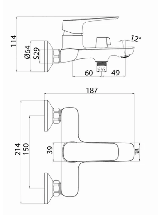 IDDIS Смеситель для ванны Иддис SIGSB02i02WA кран монолитный, серый, фото 2