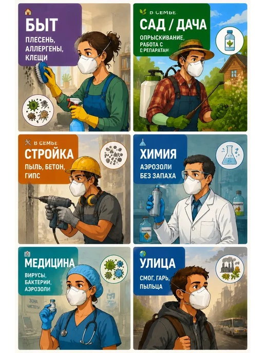 PHSV Респиратор с клапаном от химии многоразовый 1 шт, 1 шт, фото 3
