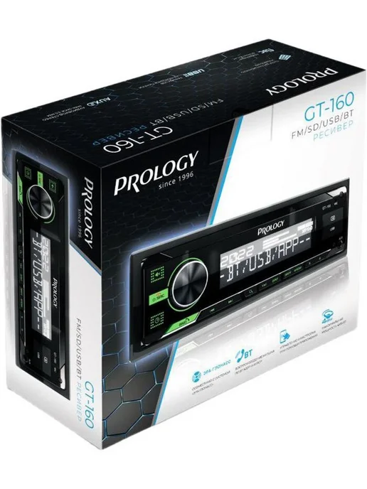 Prology Автомагнитола GT-160 1DIN 4x55Вт v4.2 ПДУ PRGT160, 4x55, 55 Вт, фото 8